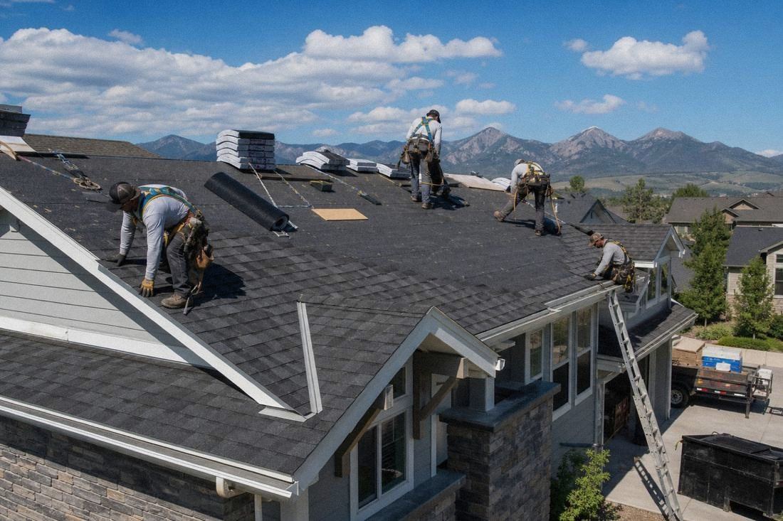 Roof replacement in progress